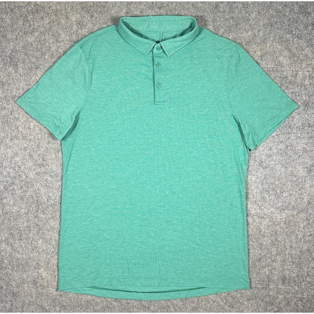 Lululemon Evolution Polo Shirt Men’s L Green Short Sleeve Casual Golf Classic